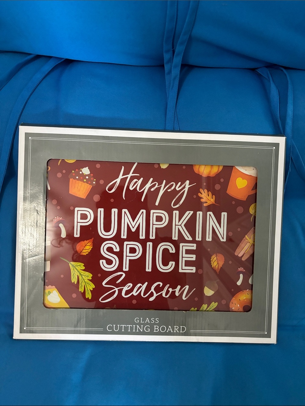 Happy Pumpkin Spice Season Glass Cutting Board Never Been Used NWOTS